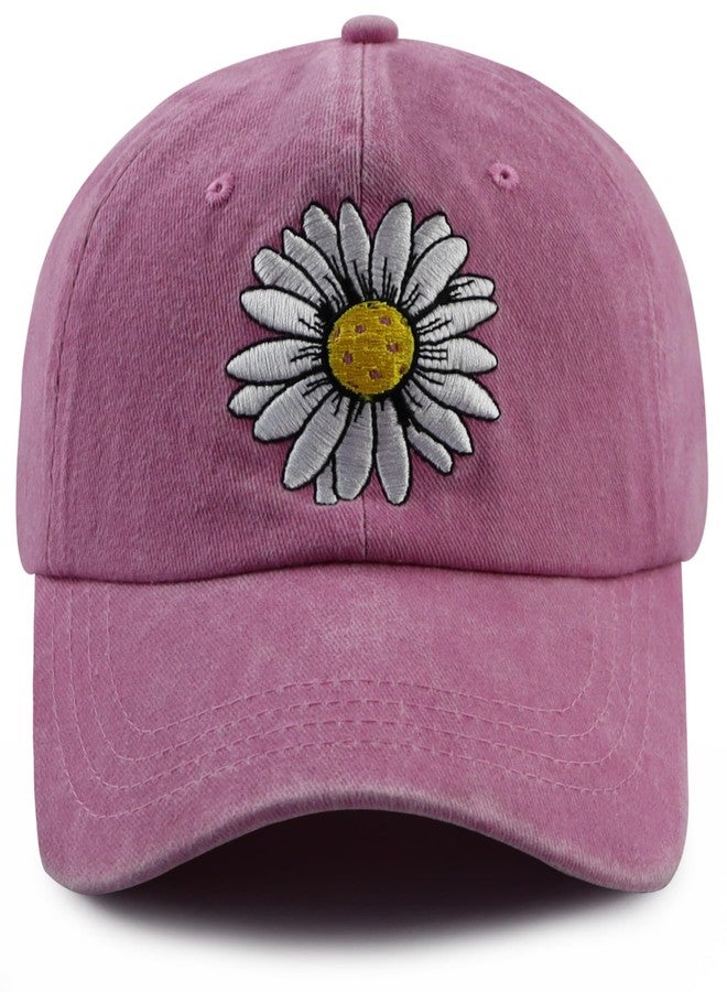 Wsaztulp Pickleball Gifts for Women, Pickle Ball Baseball Cap, Cute Daisy Woman Pickleball Hat, Christmas Mother's Day Birthday Accessories for Mom Mama Aunt Pink - Image 1